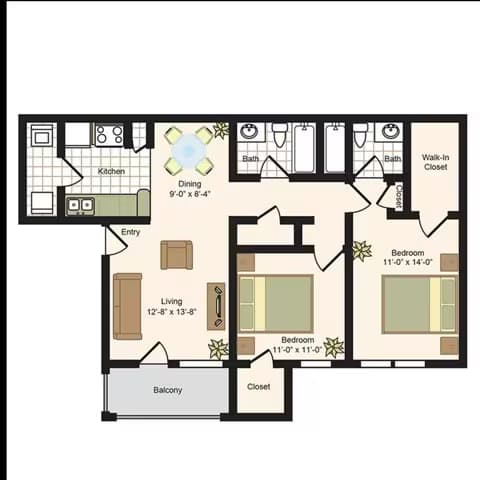 Unit 1604 floor plan