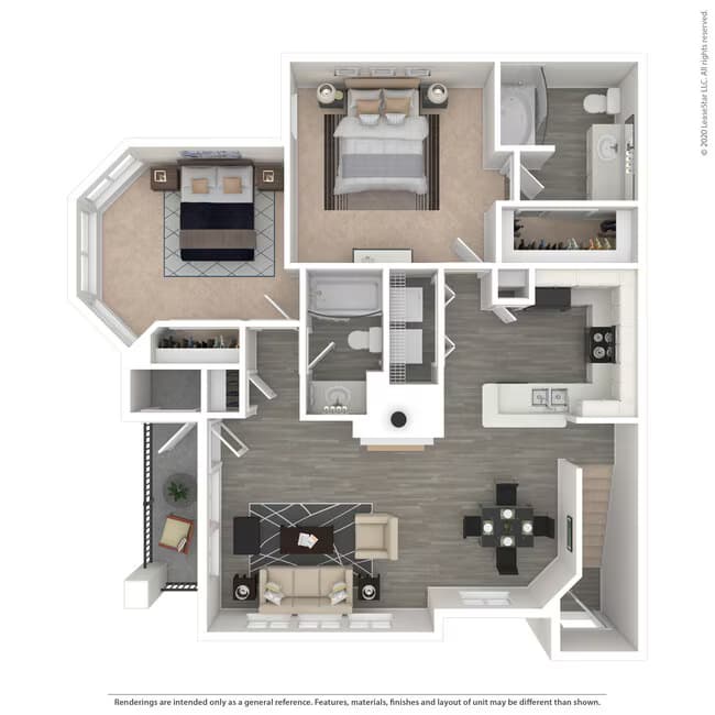 2 Beds • 2 Bath 717 floor plan