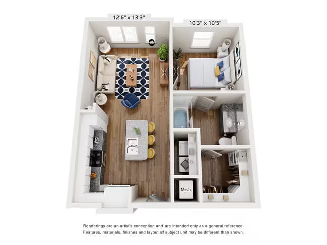 1 Bedroom 317 floor plan
