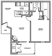 1x1L 628 floor plan