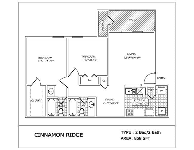 Two Bed / Two Bath 3106 floor plan