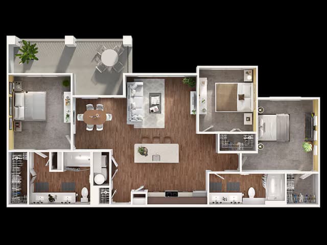3 Bed, 2 Bath 10210 floor plan
