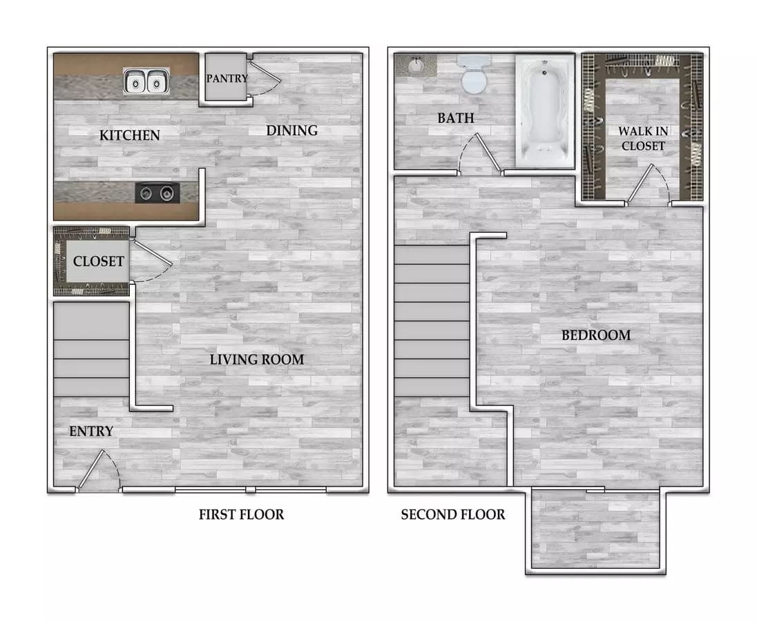 1x1 504 SF 1-0918 floor plan