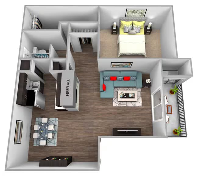 One Bedroom One Bath Large 4-0414 floor plan