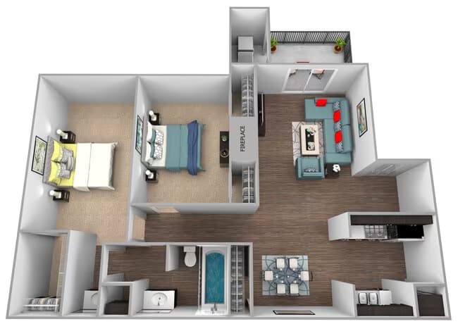 Two Bedroom One Bath 9-0904 floor plan