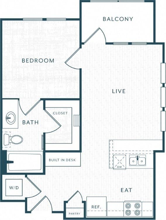 1 Bed • 1 Bath 2304 floor plan