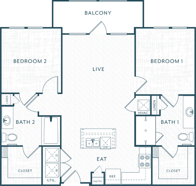 2 Beds • 2 Bath 2105 floor plan