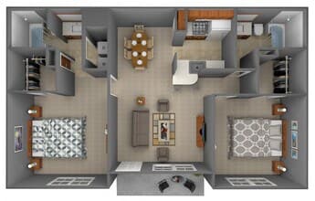 2BR 2BA 22D 0709 floor plan