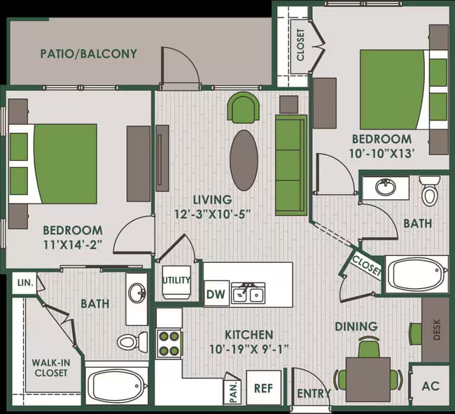 Unit 7302 floor plan