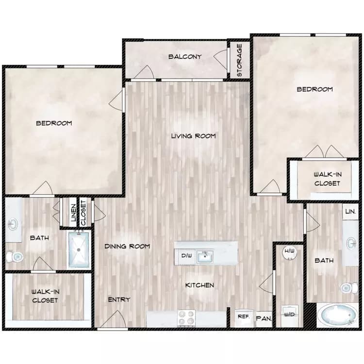 Two Bedroom floor plan