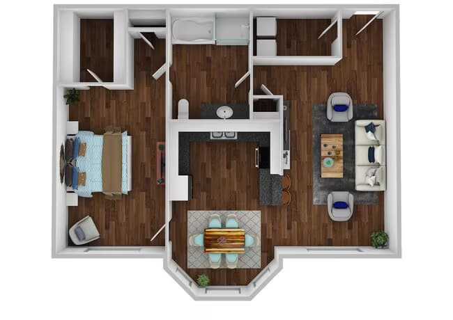 1 Bed • 1 Bath 1821 floor plan