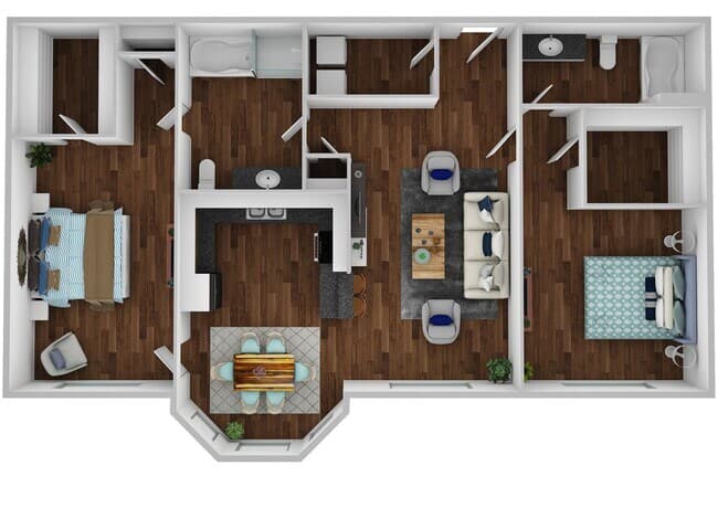 2 Beds • 2 Bath 1424 floor plan
