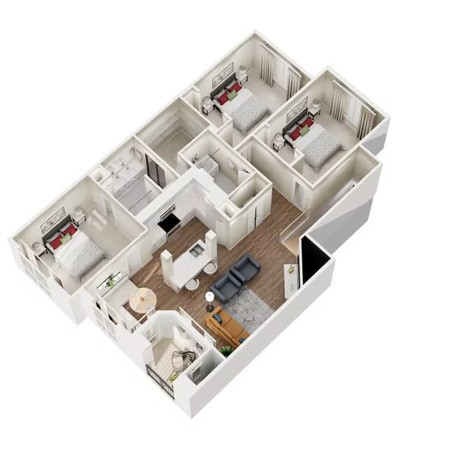 3 Beds • 2 Bath 13204 floor plan