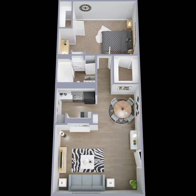 1 Bedroom / 1 Bathroom Gold 82 floor plan