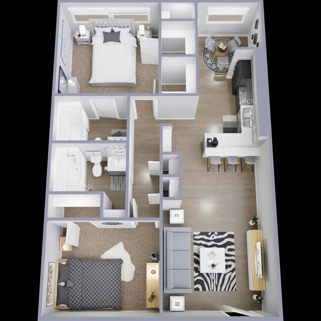 2 Bedroom / 2 Bathroom Silver 101 floor plan