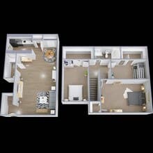 3 Bedroom / 1.5 Bathroom Gold 4A floor plan