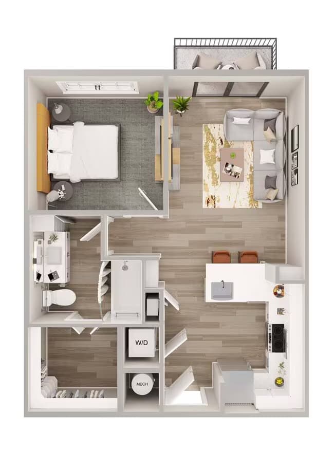 1 Bed • 1 Bath 6103 floor plan