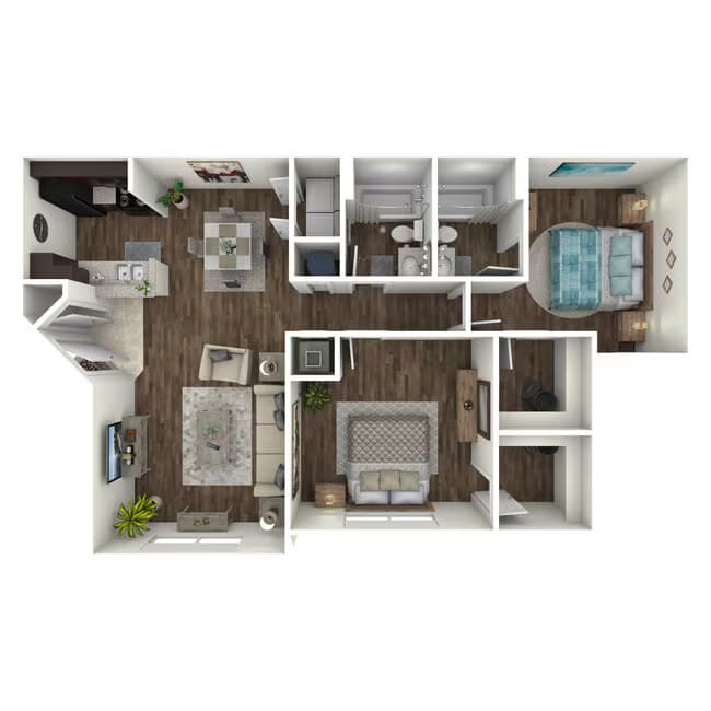 2 Beds • 2 Bath floor plan