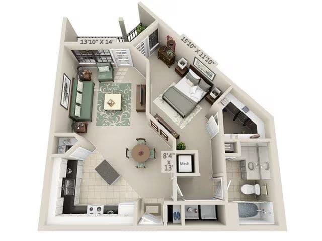 Unit E1118 floor plan