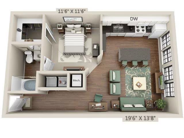 Unit E4064 floor plan