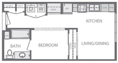 S1 Studio 1330 floor plan