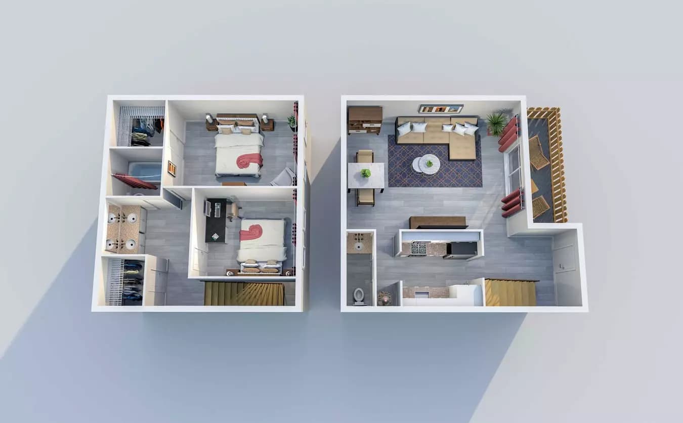 2 Beds • 1 Bath 194 floor plan