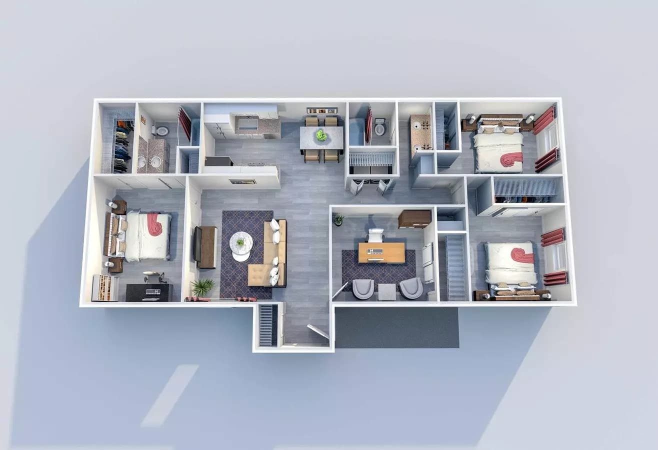3 Beds • 2 Bath 130 floor plan