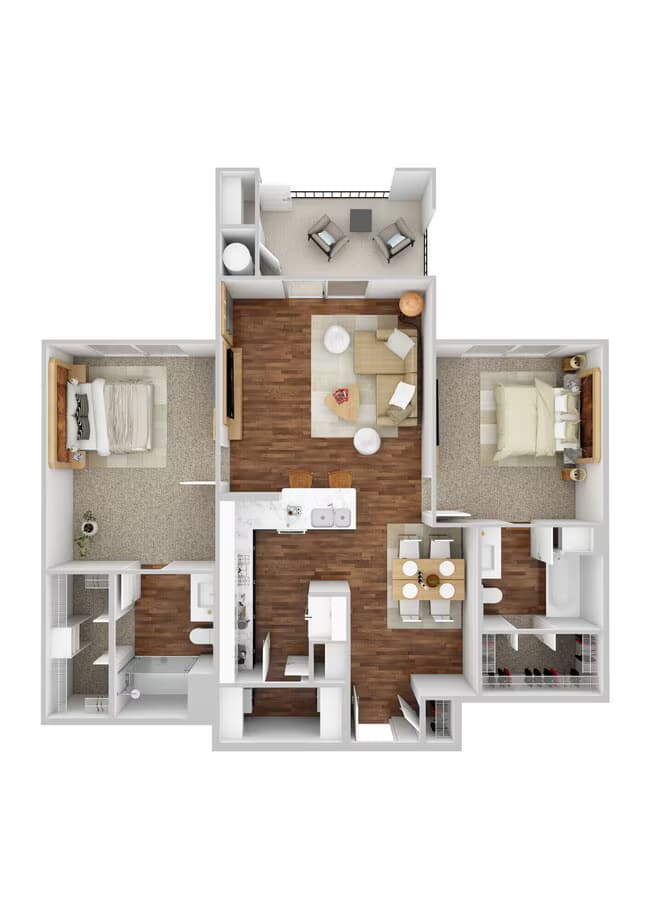 2 Beds • 2 Bath 4109 floor plan