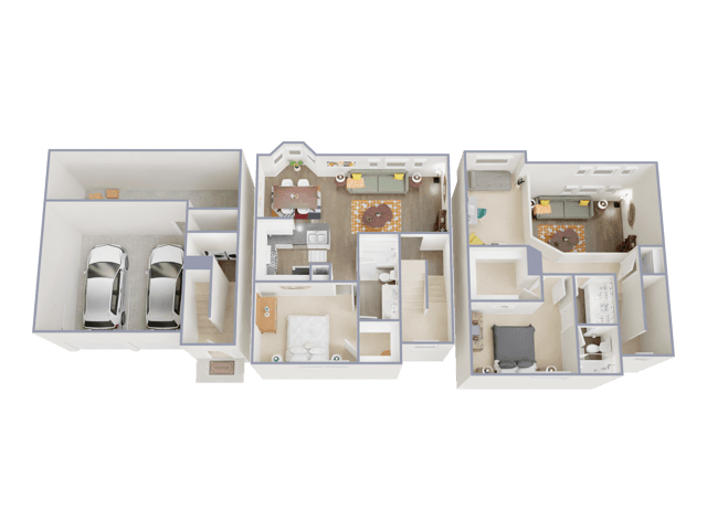 2 Bed, 2 Bath Townhome 14-148 floor plan