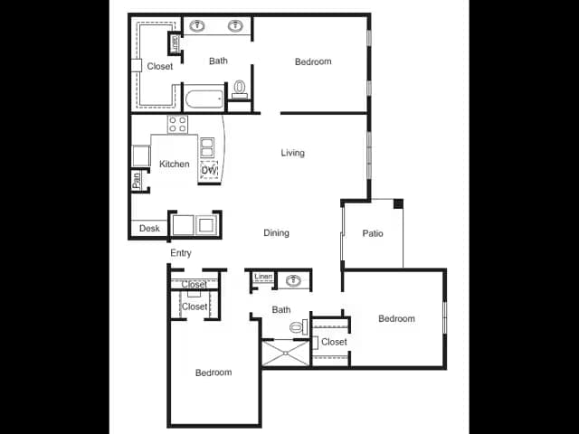 3 Bed, 2 Bath with Garage 9-0928 floor plan