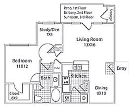 1G - Calhoun- Computer Room/Sunroom 836 floor plan