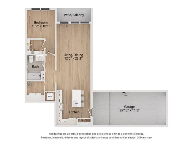 Apartment Home A3 1102 floor plan