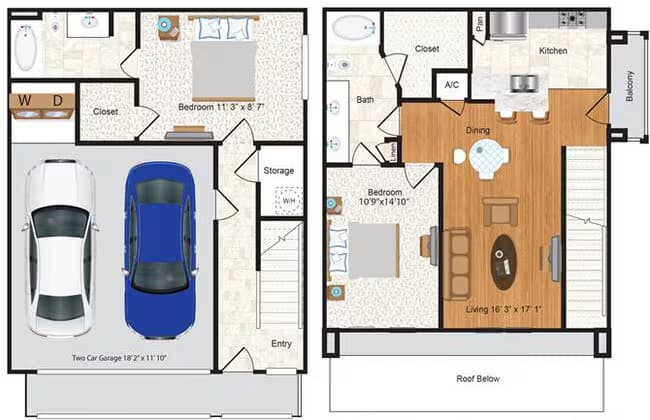 2A w/ Balcony Renovation 2 1204 floor plan