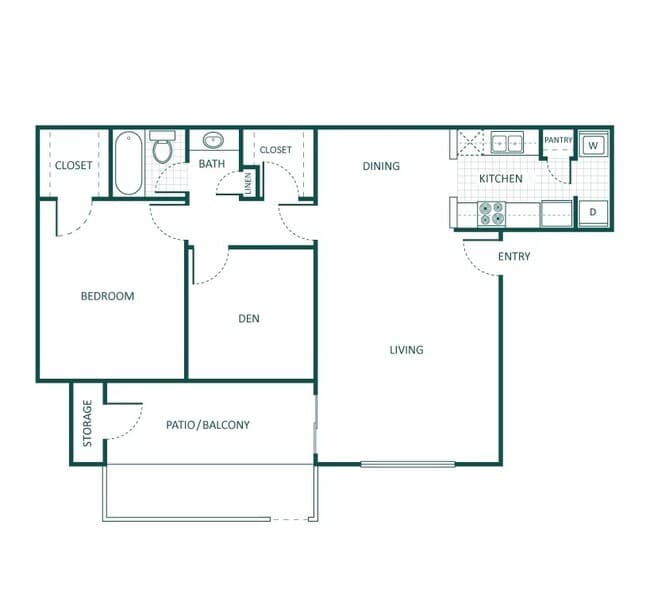 2 Beds • 2 Bath 0411 floor plan