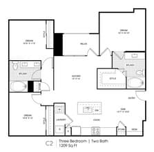 Three Bedroom Two Bathroom 7112 floor plan