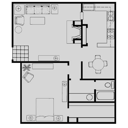 1 Bed • 1 Bath 3104 floor plan