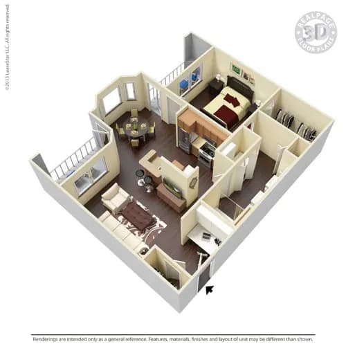 1 Bedroom 1 Bathroom - A3 4309 floor plan