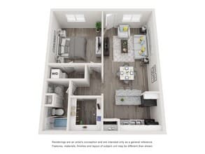 Renovated: 1 Bedroom 1 Bath 158 floor plan