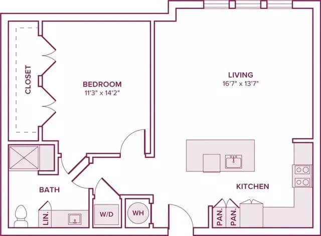 1 Bed • 1 Bath 426 floor plan