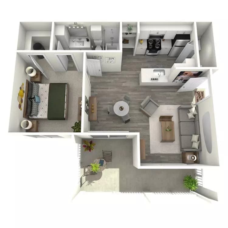1 Bed • 1 Bath 1318 floor plan