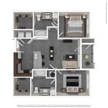 2 Bedroom 2 Bathroom 315 floor plan