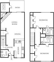 2B2HBE Townhouse AW3202E floor plan