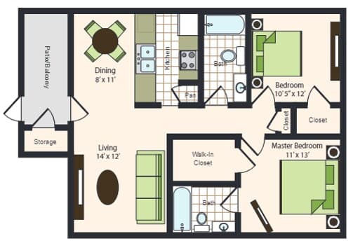 Unit 2-1504 floor plan