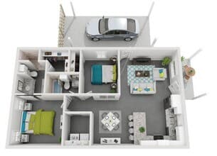2 Bedroom 88 floor plan