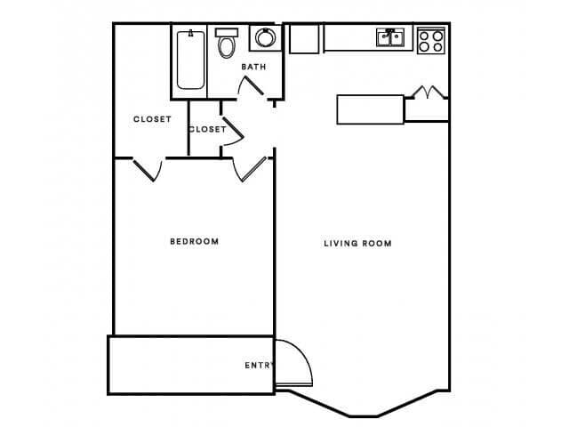 1 Bed • 1 Bath B409 floor plan