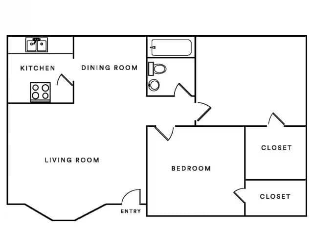 2 Beds • 2 Bath B1201 floor plan