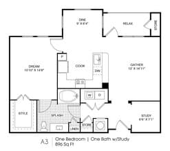 1X1 2203 floor plan