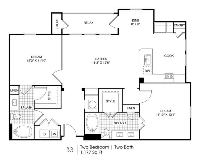 2X2 5102 floor plan