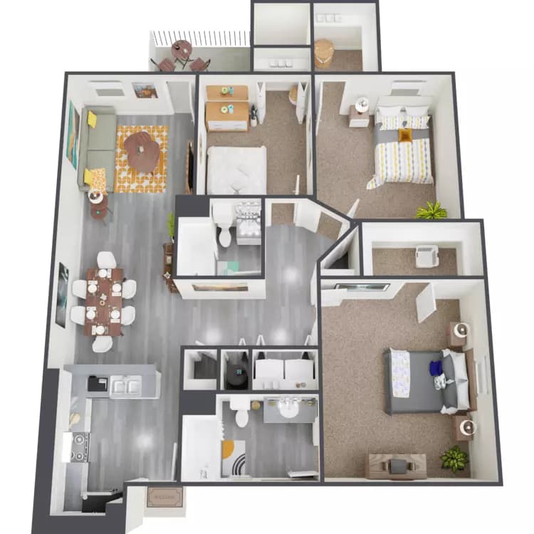 3 Beds • 2 Bath 0605 floor plan