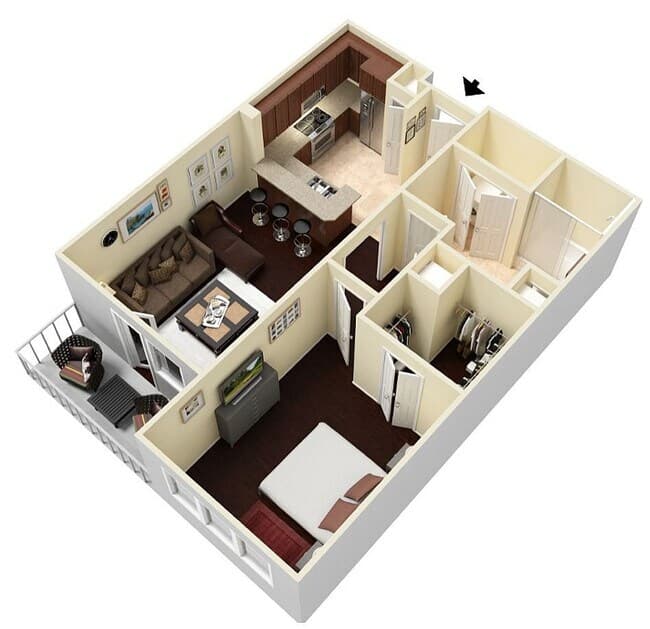 Bellaire I Midrise 01-P224 floor plan
